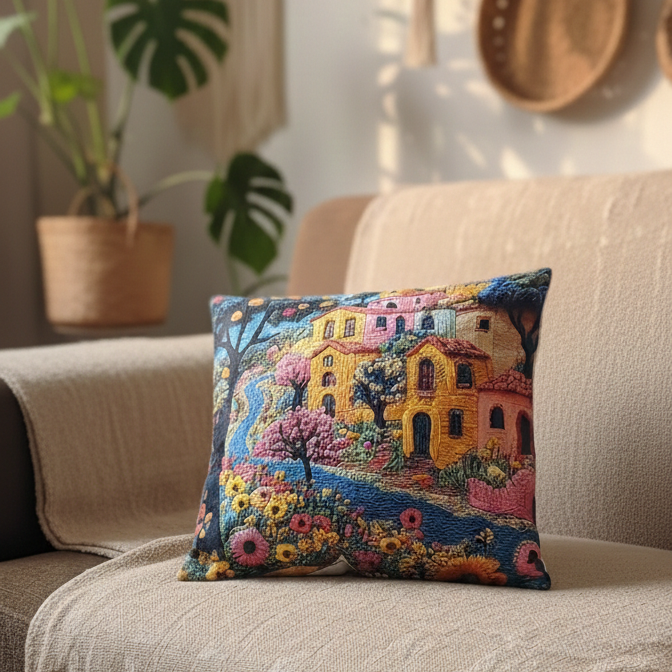 2 Adet 43X43 cm Dijital Baskılı Dekoratif Kırlent Kılıfı - Görsel 4