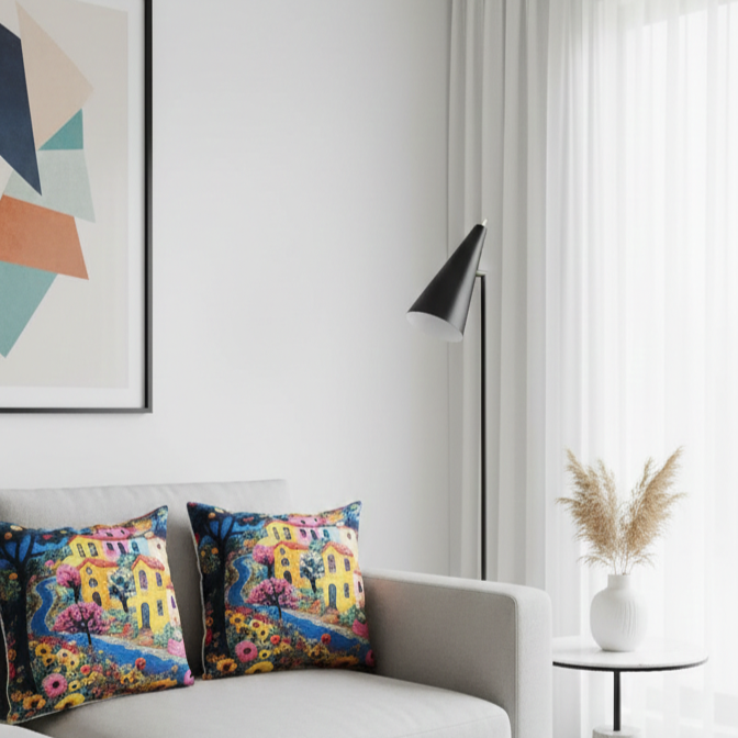 2 Adet 43X43 cm Dijital Baskılı Dekoratif Kırlent Kılıfı - Görsel 8