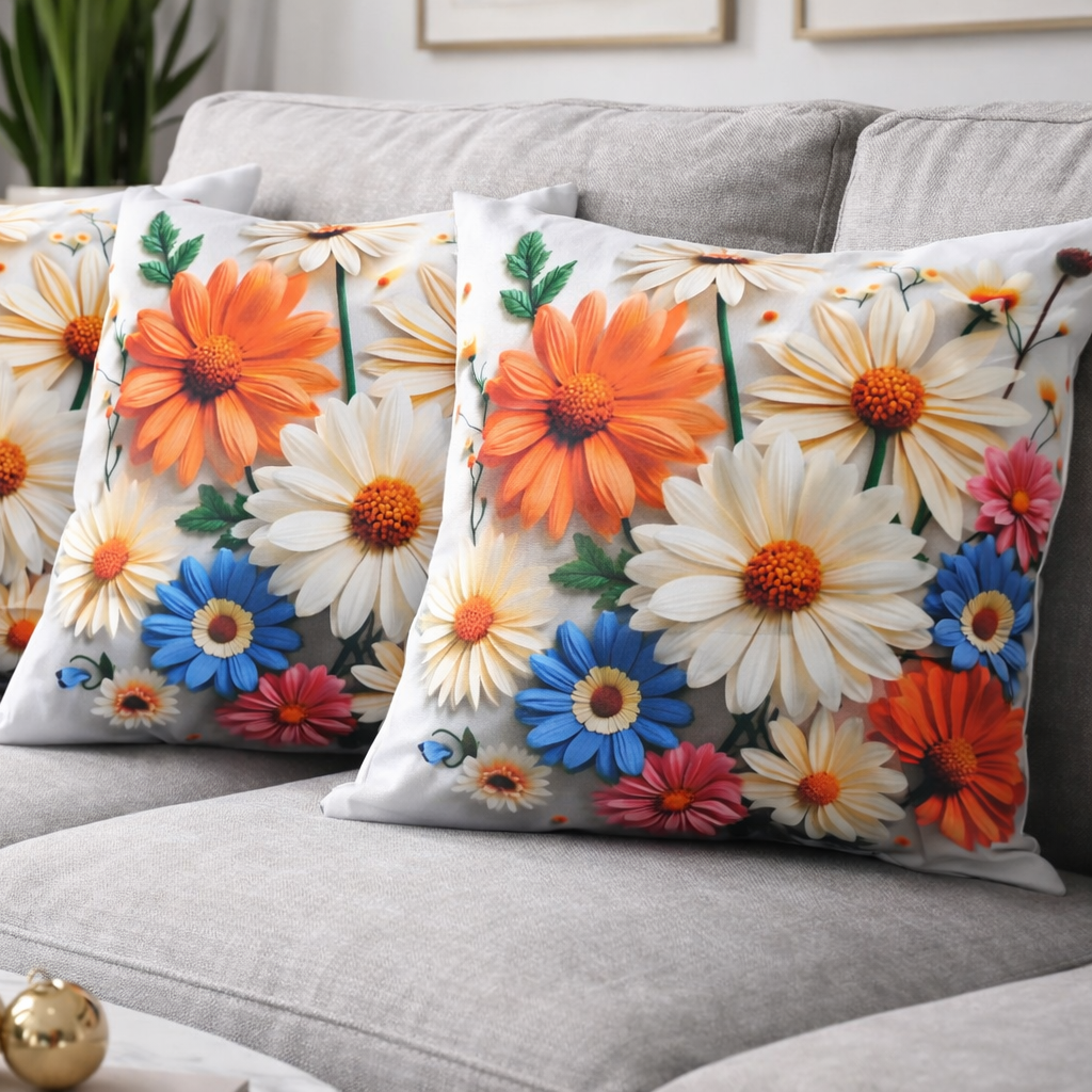 Özdağ Home Concept Modern Dijital Baskılı 3 Boyutlu Dekoratif Kırlent Kılıfı  2 li Set – Renkli, Şık ve Yıkanabilir (43x43 cm) - Görsel 4