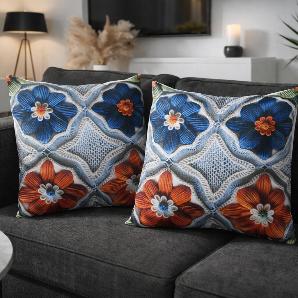 Özdağ Home Concept Modern Dijital Baskılı 3 Boyutlu Dekoratif Kırlent Kılıfı  2 li Set – Renkli, Şık ve Yıkanabilir (43x43 cm) - Görsel 2
