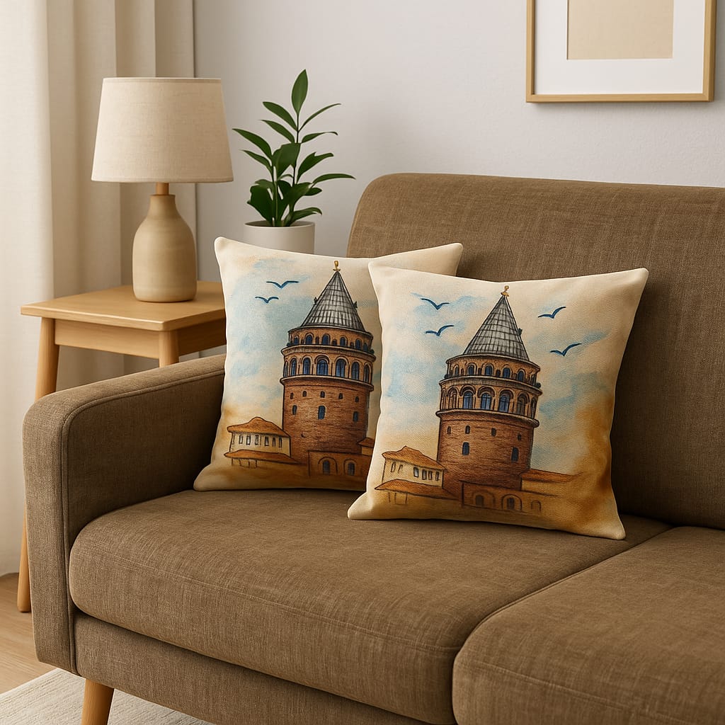 Özdağ Home Concept 2 Adet  43X43 cm Dijital Baskılı Premium Kumaş Dekoratif Kırlent Kılıfı - Görsel 3