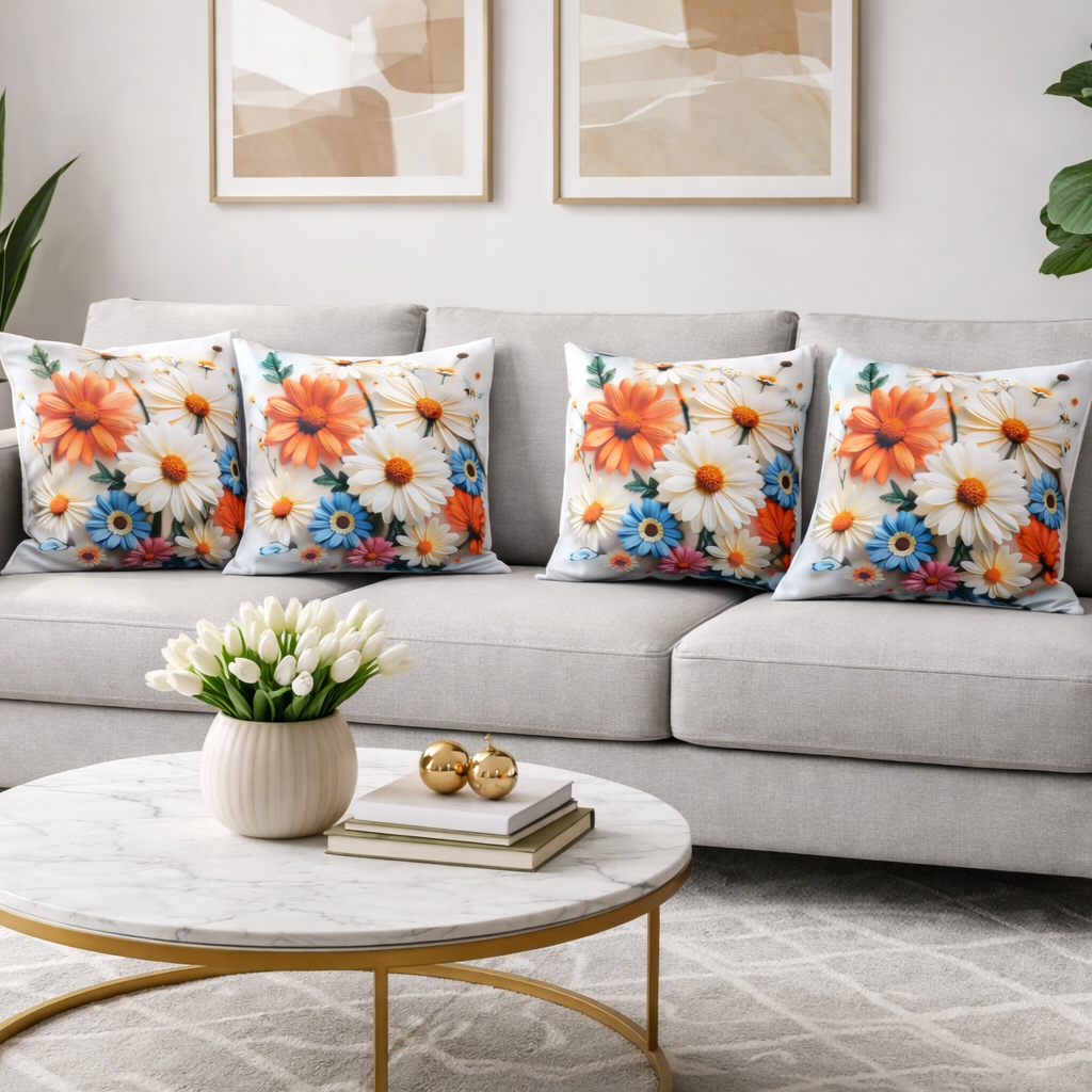 Özdağ Home Concept Modern Dijital Baskılı 3 Boyutlu Dekoratif Kırlent Kılıfı  2 li Set – Renkli, Şık ve Yıkanabilir (43x43 cm) - Görsel 6