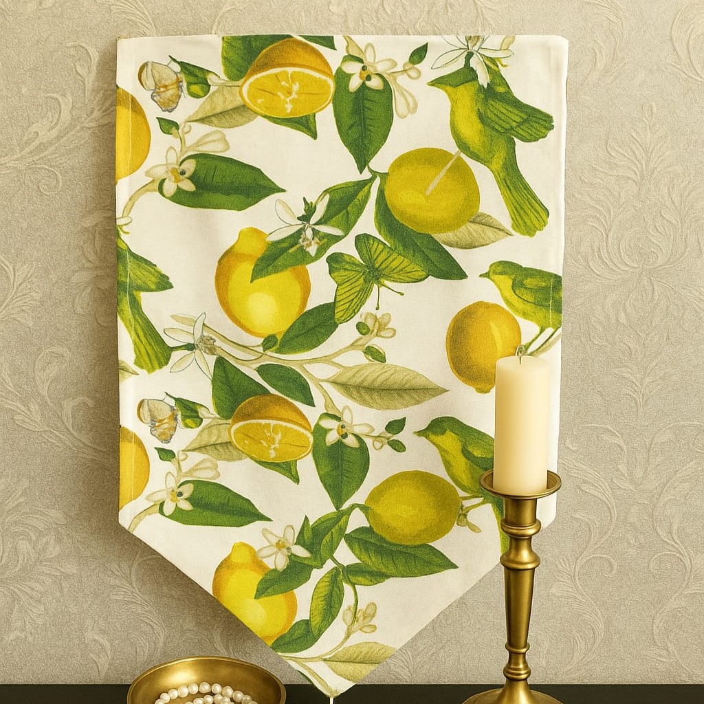 Özdağ Home Concept 140X40 cm Limon Desen Duck Kumaş Runner | Leke Tutmaz, Dekoratif Masa Örtüsü - Görsel 2