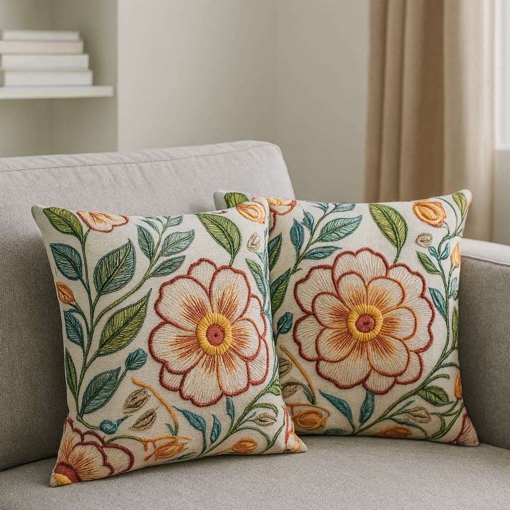 2 Adet 43X43 cm Dijital Baskılı Dekoratif Kırlent Kılıfı - Görsel 4