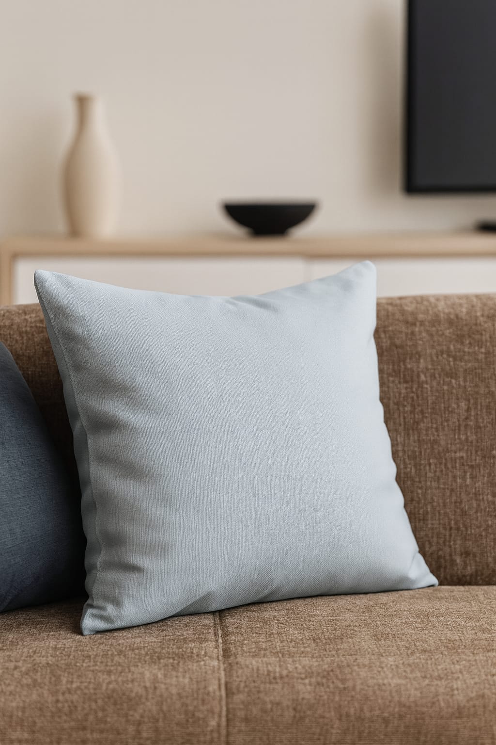 Duck Keten Kumaş 2li Çift Taraflı Kırlent Kılıfı 43x43 cm – Dekoratif Yastık Kılıfı (Gri) - Görsel 3