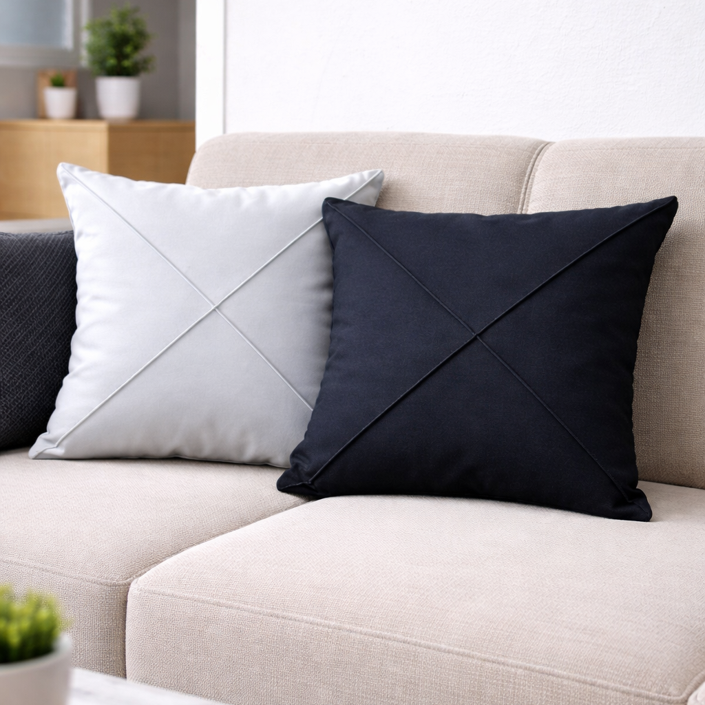 Duck kumaş  2li Set Modern Dekoratif Kırlent Kılıfı Çift Taraflı 43x43 cm - Görsel 5