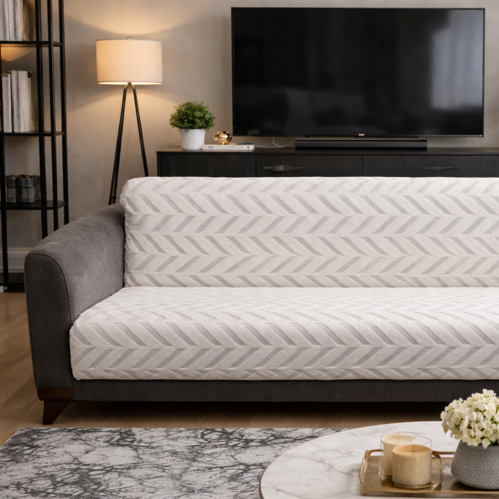 Özdağ Home Concept Kaymaz Taban Welsoft Koltuk Örtüsü | 3’lü Kanepe Uyumlu | Yumuşak ve Dayanıklı Koltuk Koruyucu - Görsel 7
