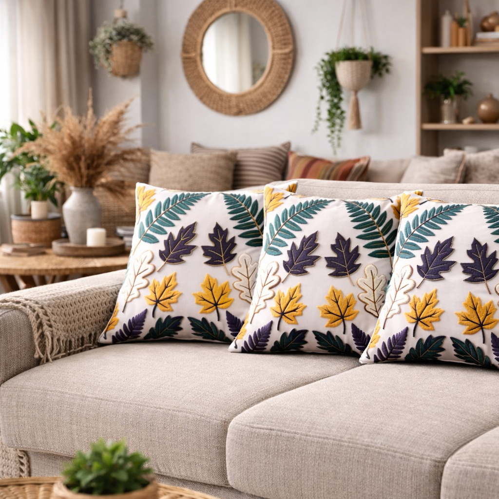 3D Dijital Baskı Premium Kumaş Kırlent Kılıfı 43x43 cm 2’li Set–Dekoratif Yastık - Görsel 7