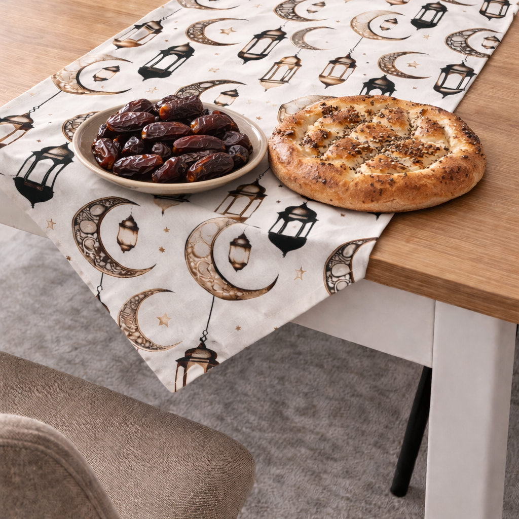 Özdağ Home Concept 140X40 cm Ramazan Temalı Dijital Baskı Duck Kumaş Runner | Leke Tutmaz, Dekoratif Masa Örtüsü - Görsel 7