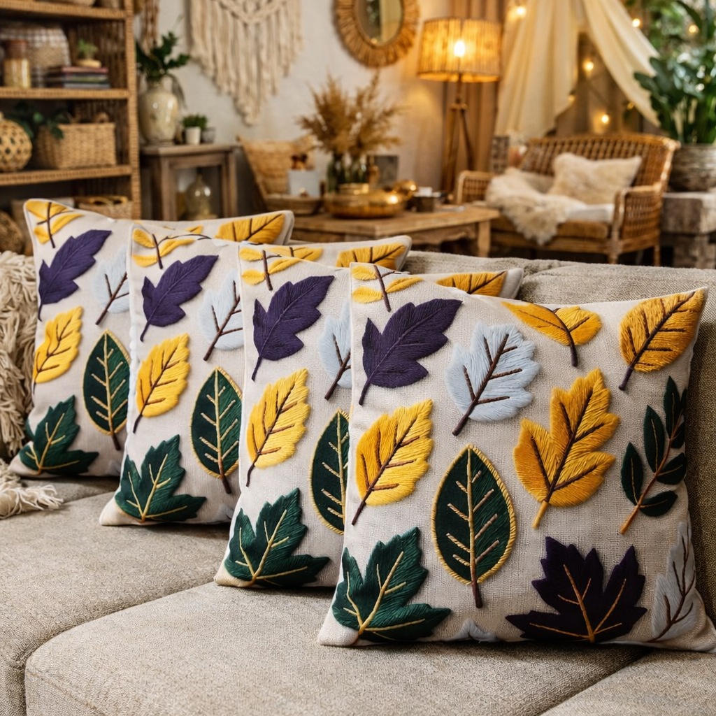 3D Dijital Baskı Premium Kumaş Kırlent Kılıfı 43x43 cm 2’li Set–Dekoratif Yastık - Görsel 6
