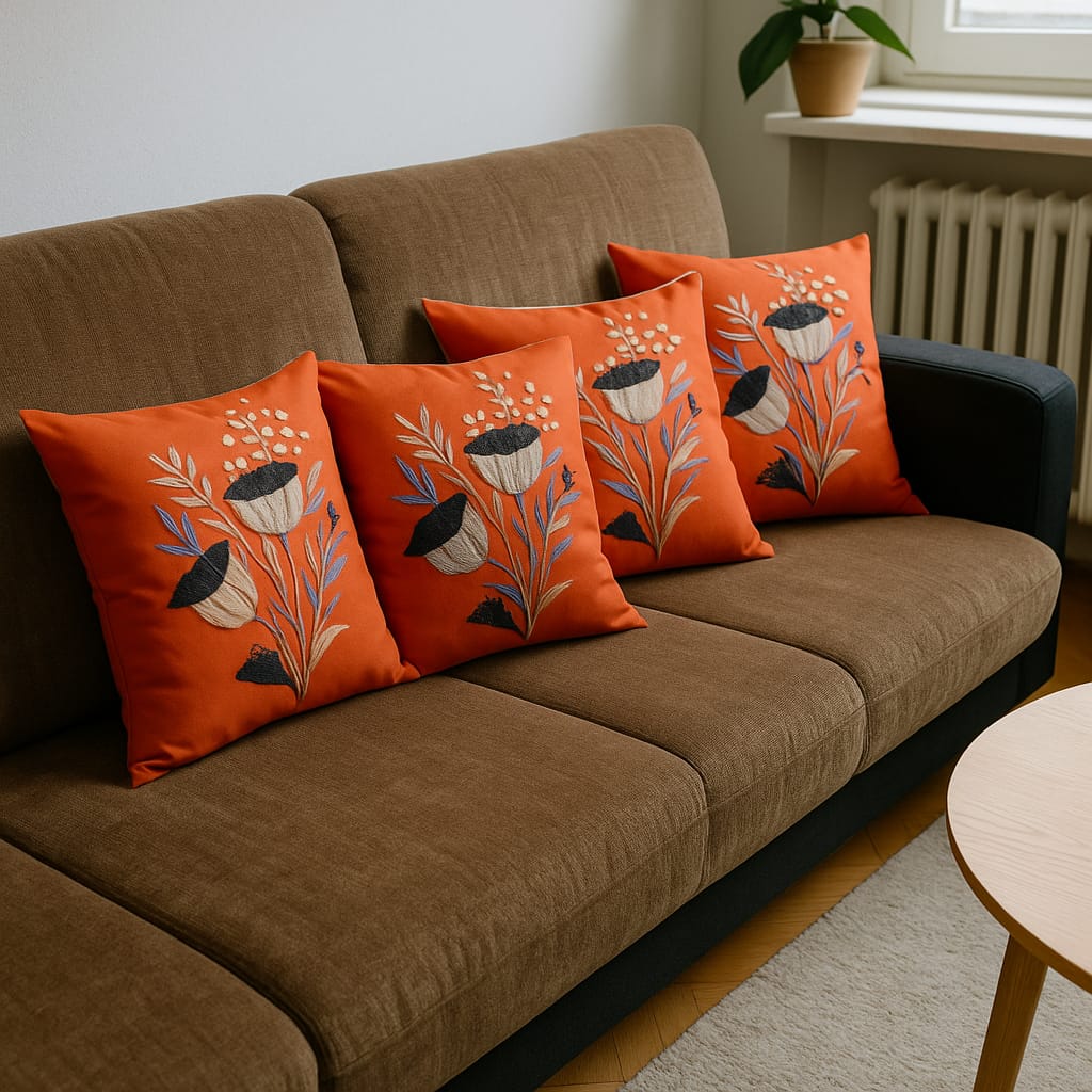 Özdağ Home Concept 2 Adet  43X43 cm Dijital Baskılı Premium Kumaş Dekoratif Kırlent Kılıfı - Görsel 4