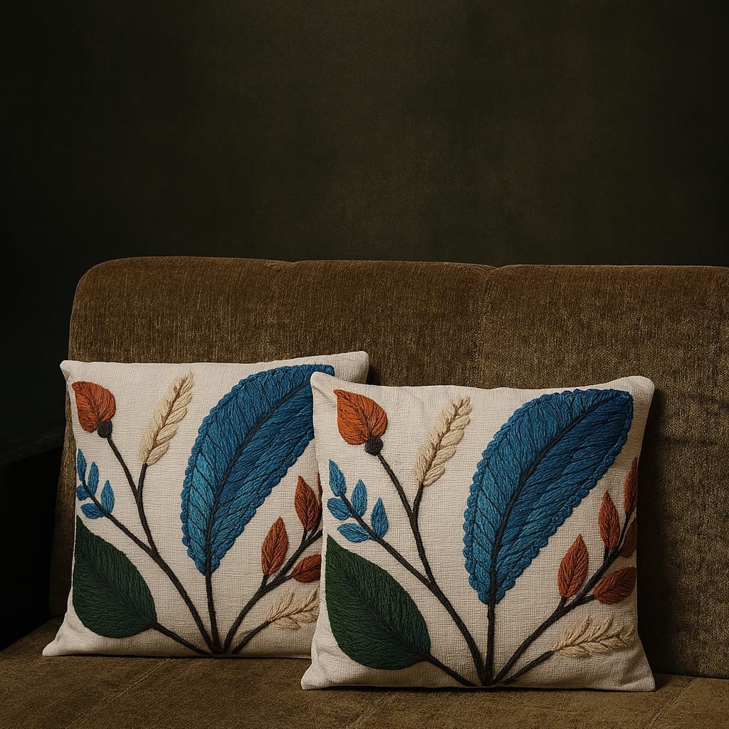 3D Dijital Baskılı 2li Set Modern Dekoratif Kırlent Kılıfı Tek Taraflı 43x43 cm - Görsel 7