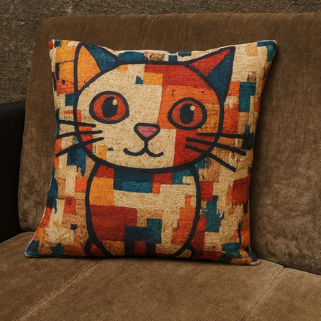 3D Dijital Baskı Premium Kumaş Kırlent Kılıfı 43x43 cm 2’li Set–Dekoratif Yastık - Görsel 4