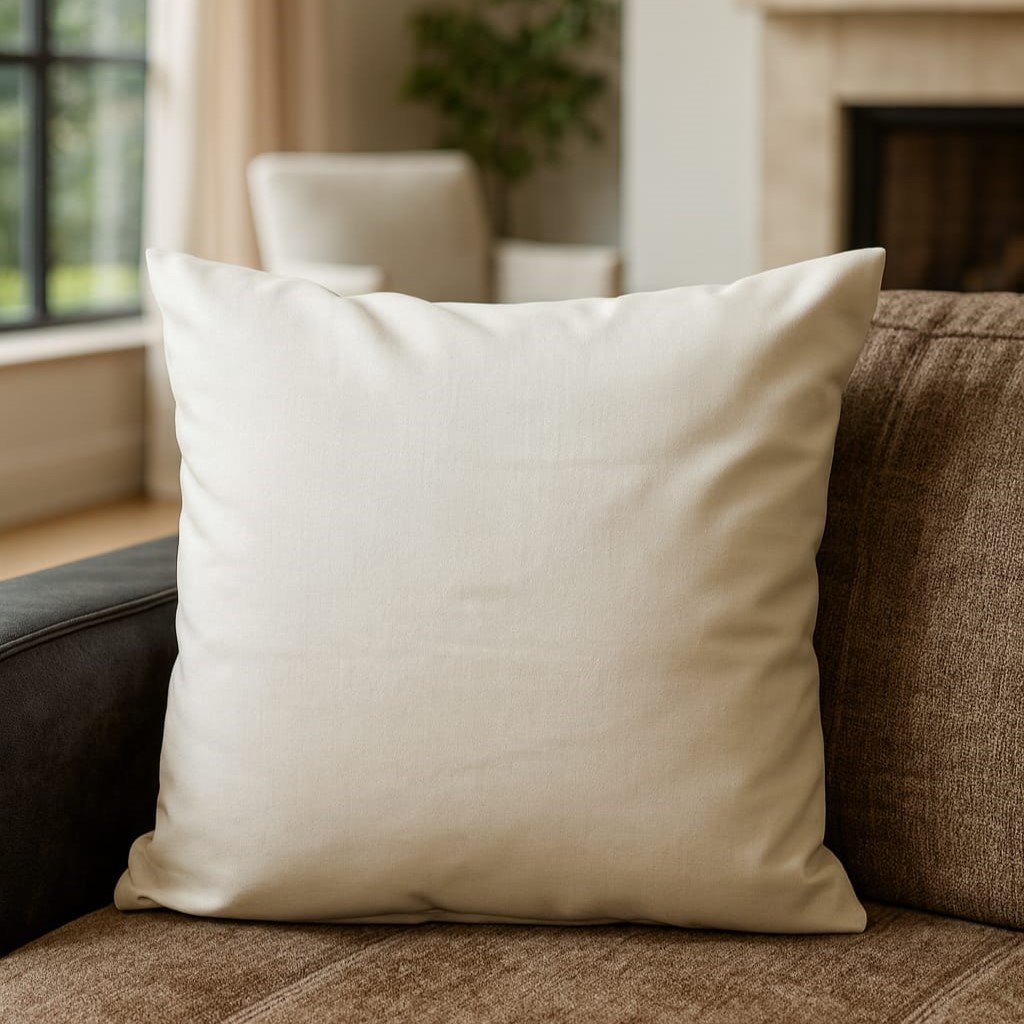 Duck Keten Kumaş 2li Çift Taraflı Kırlent Kılıfı 43x43 cm – Dekoratif Yastık Kılıfı (Bej) - Görsel 4