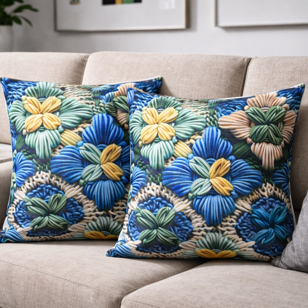 Özdağ Home Concept Modern Dijital Baskılı 3 Boyutlu Dekoratif Kırlent Kılıfı  2 li Set – Renkli, Şık ve Yıkanabilir (43x43 cm) - Görsel 3