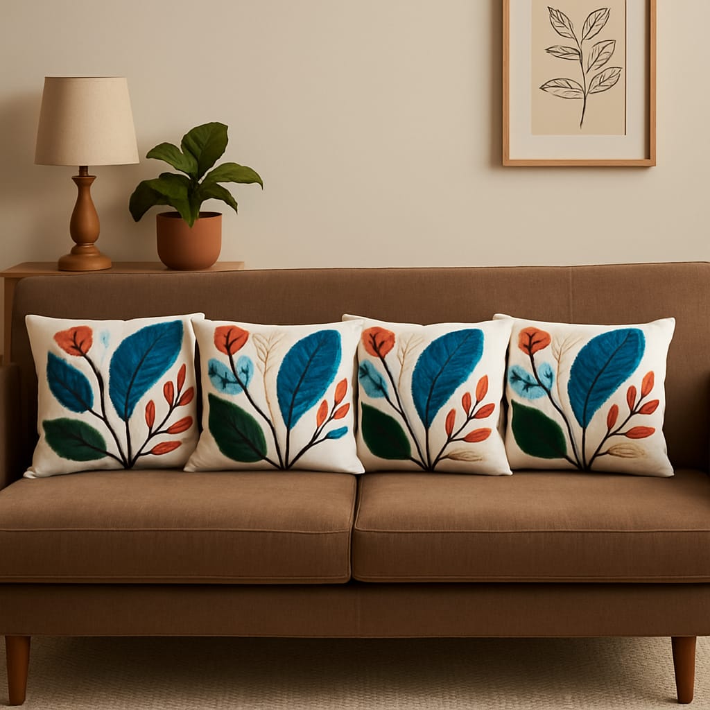 3D Dijital Baskılı 2li Set Modern Dekoratif Kırlent Kılıfı Tek Taraflı 43x43 cm - Görsel 9