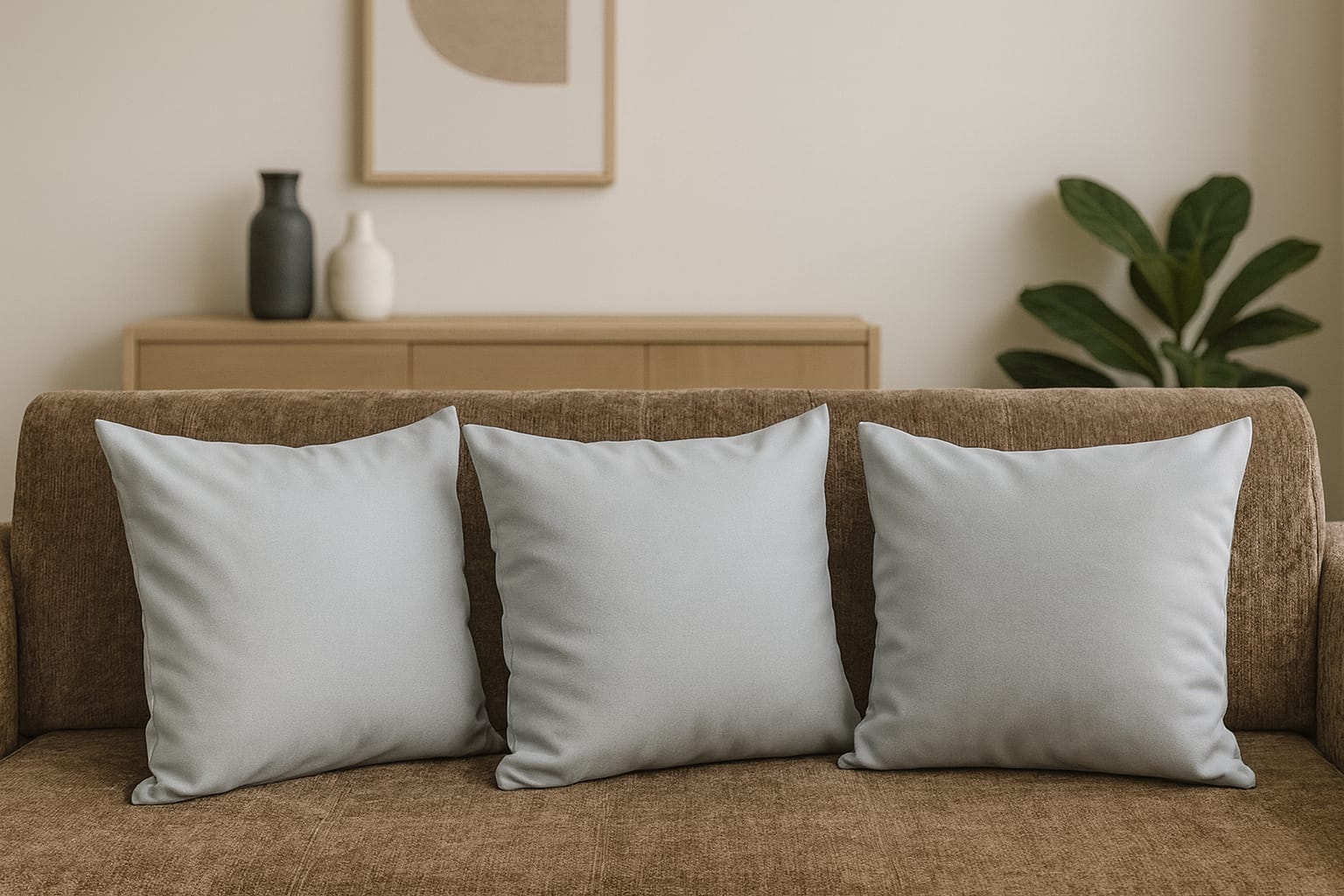 Duck Keten Kumaş 2li Çift Taraflı Kırlent Kılıfı 43x43 cm – Dekoratif Yastık Kılıfı (Gri) - Görsel 5