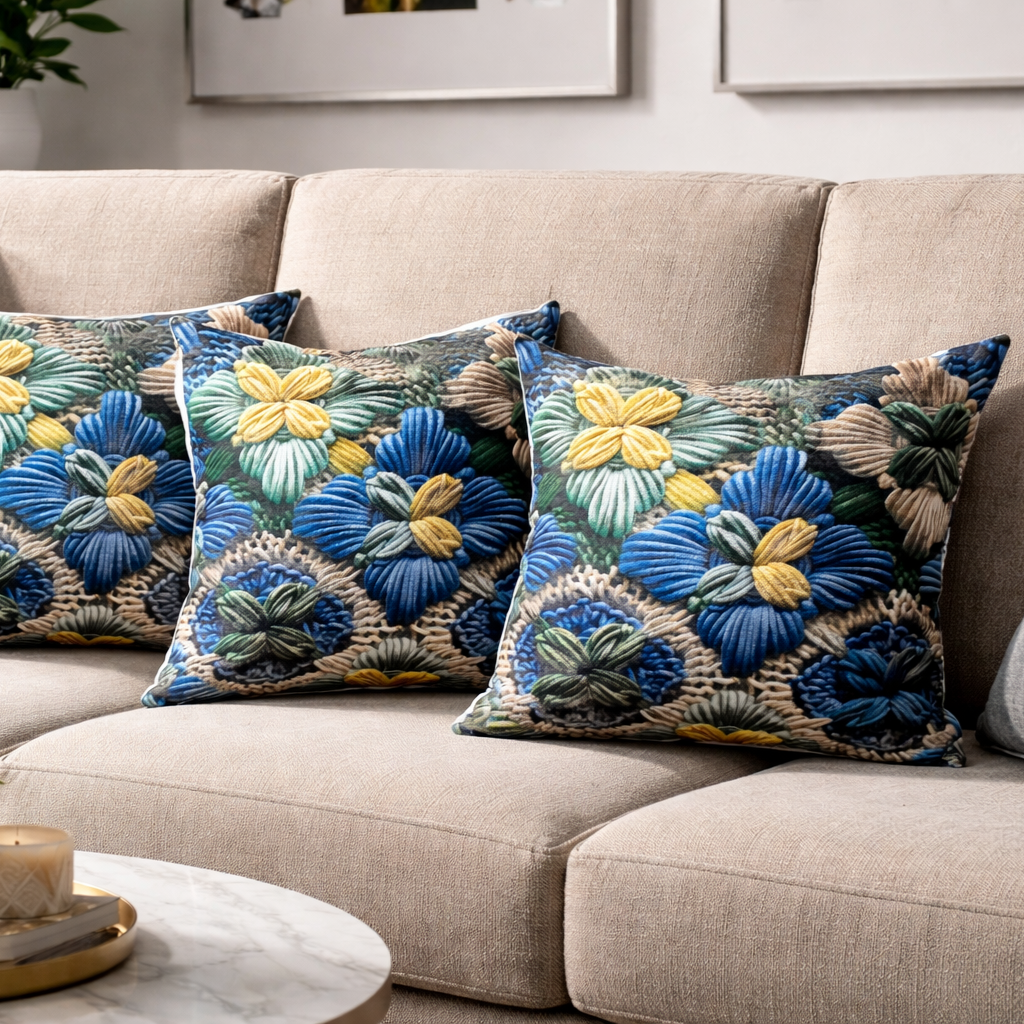 Özdağ Home Concept Modern Dijital Baskılı 3 Boyutlu Dekoratif Kırlent Kılıfı  2 li Set – Renkli, Şık ve Yıkanabilir (43x43 cm) - Görsel 4