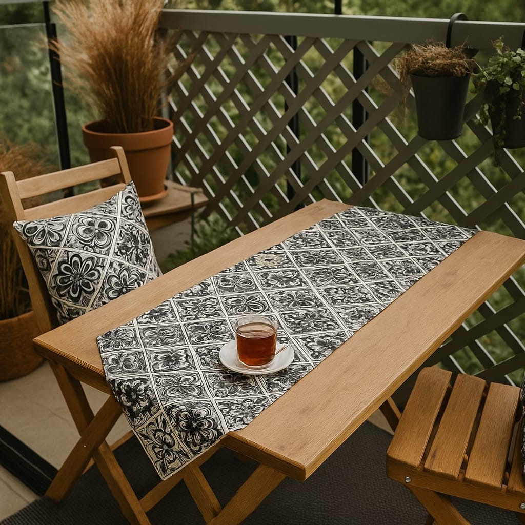 Özdağ Home Concept Duck Kumaş 2'li Çift Taraflı Kırlent Kılıfı (43X43 Cm) +  Runner (42X100 Cm) Seti– Dekoratif Kombin - Görsel 5