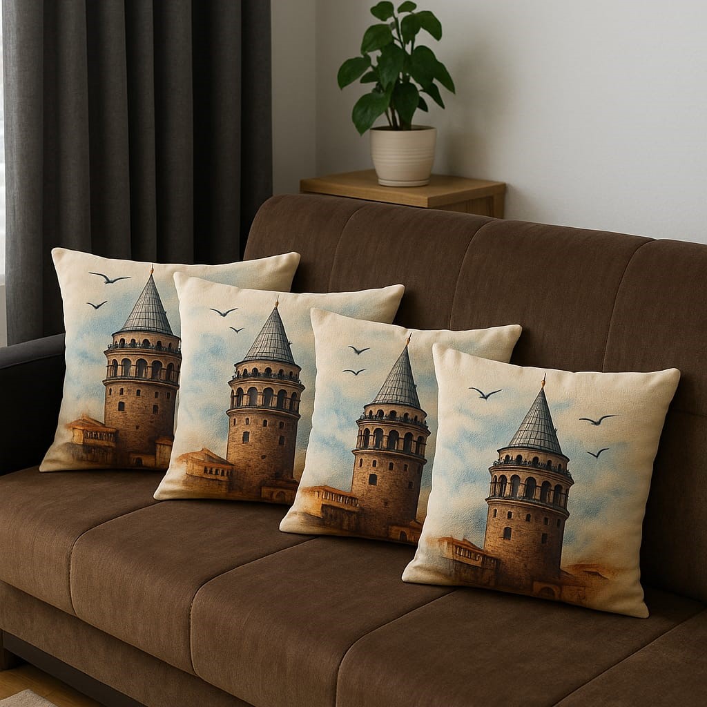 Özdağ Home Concept 2 Adet  43X43 cm Dijital Baskılı Premium Kumaş Dekoratif Kırlent Kılıfı - Görsel 6