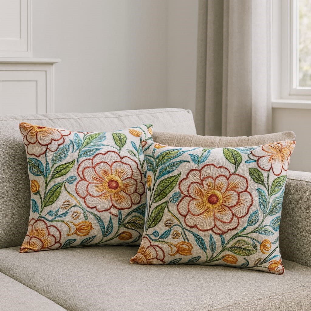 2 Adet 43X43 cm Dijital Baskılı Dekoratif Kırlent Kılıfı - Görsel 8