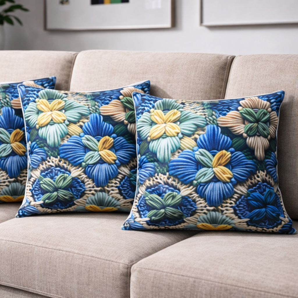 Özdağ Home Concept Modern Dijital Baskılı 3 Boyutlu Dekoratif Kırlent Kılıfı  2 li Set – Renkli, Şık ve Yıkanabilir (43x43 cm) - Görsel 7