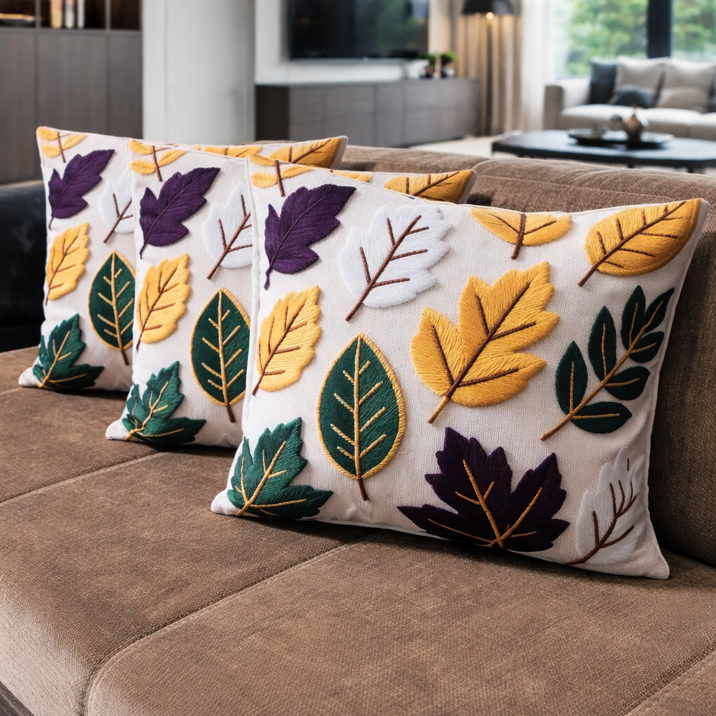 3D Dijital Baskı Premium Kumaş Kırlent Kılıfı 43x43 cm 2’li Set–Dekoratif Yastık - Görsel 5