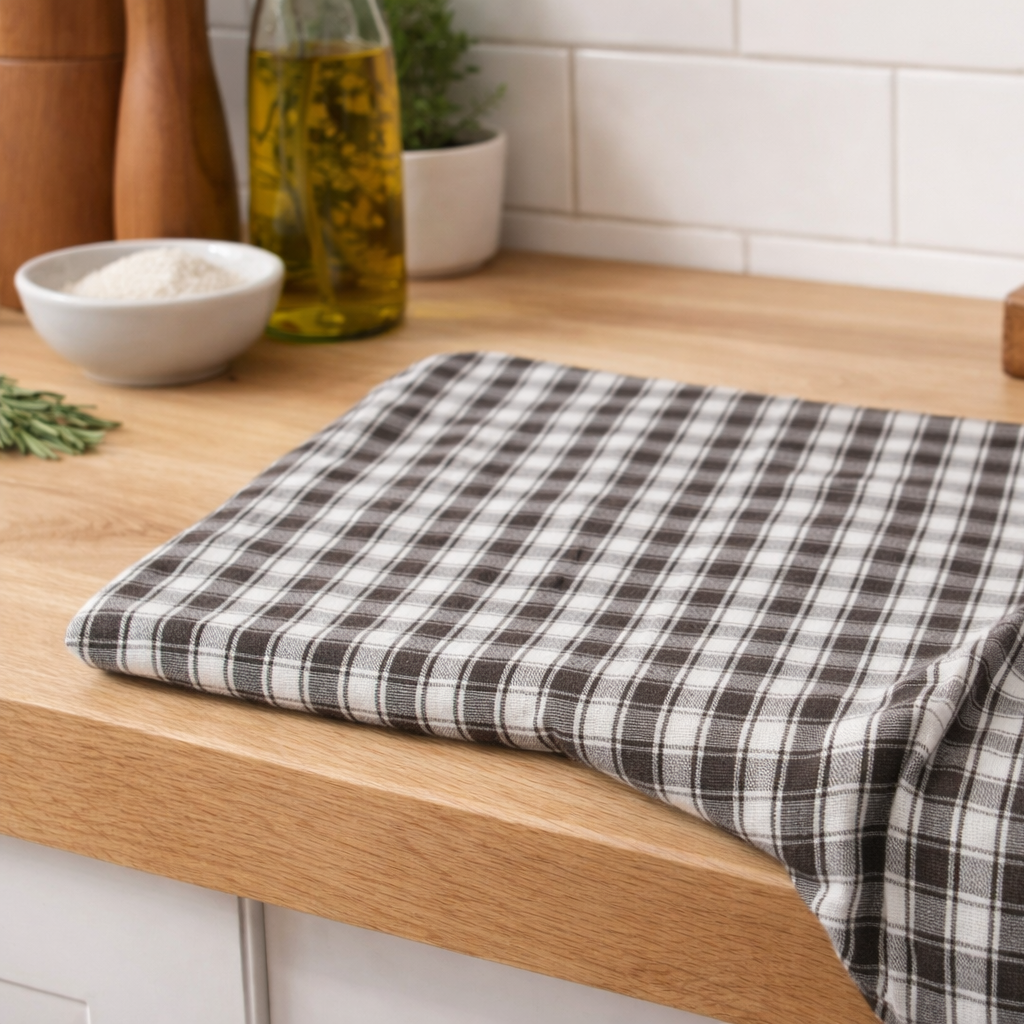Özdağ Home Concept  Ekose Desenli Sofra Bezi/Masa Örtüsü – Şık, Dayanıklı ve Günlük Kullanıma Uygun Dokuma Kumaş (Kahverengi) - Görsel 4