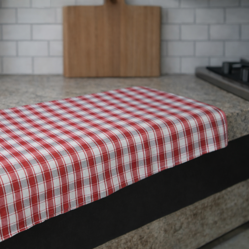 Özdağ Home Concept  Ekose Desenli Sofra Bezi/Masa Örtüsü – Şık, Dayanıklı ve Günlük Kullanıma Uygun Dokuma Kumaş (Kırmızı) - Görsel 3