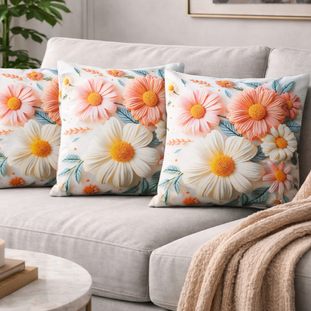 Özdağ Home Concept Modern Dijital Baskılı 3 Boyutlu Dekoratif Kırlent Kılıfı  2 li Set – Renkli, Şık ve Yıkanabilir (43x43 cm) - Görsel 4
