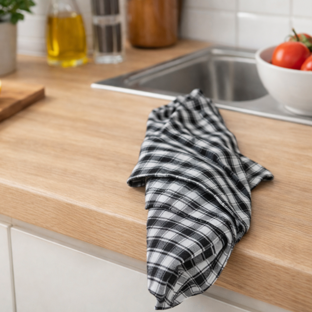 Özdağ Home Concept  Ekose Desenli Sofra Bezi/Masa Örtüsü – Şık, Dayanıklı ve Günlük Kullanıma Uygun Dokuma Kumaş (Siyah) - Görsel 2
