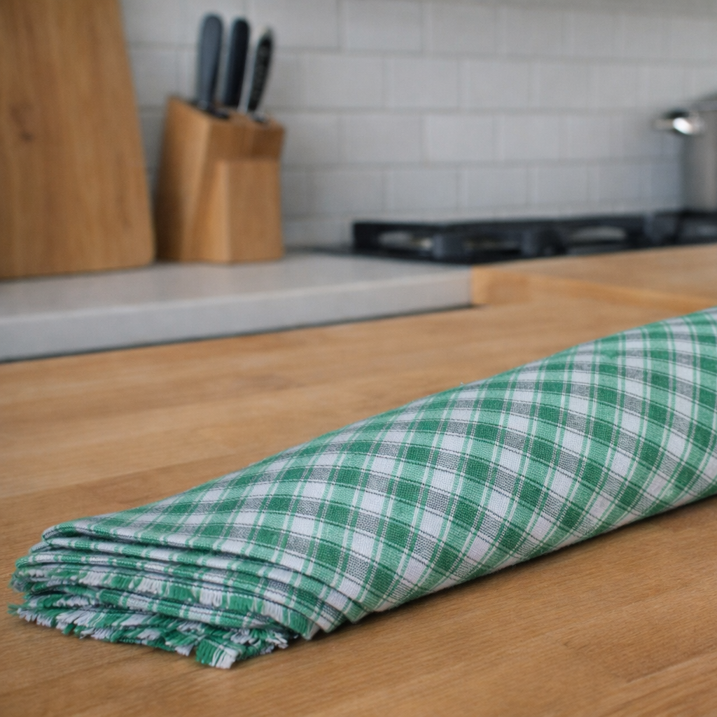 Özdağ Home Concept  Ekose Desenli Sofra Bezi/Masa Örtüsü – Şık, Dayanıklı ve Günlük Kullanıma Uygun Dokuma Kumaş (Yeşil) - Görsel 3